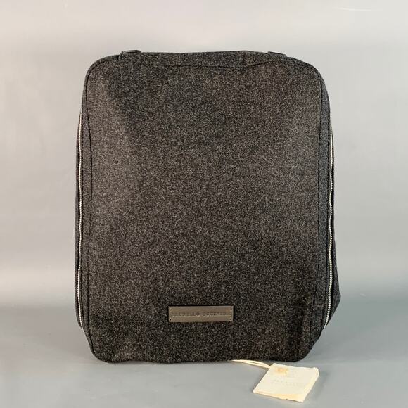 BRUNELLO CUCINELLI One Size Grey Wool Flannel Shoe Organizer Zip Up Travel Bag - Picture 1 of 7